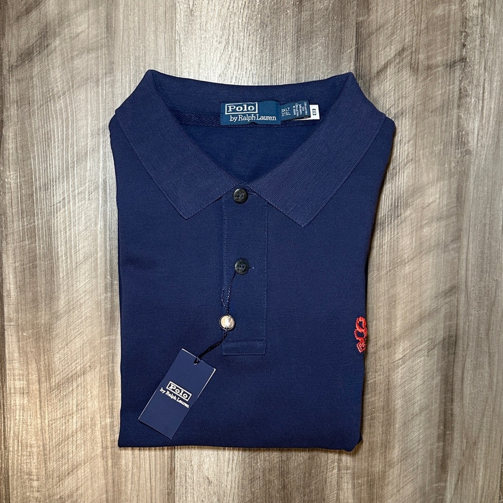 Polo By Ralph Lauren Usrl Naval Regatta Knit Polo - 3xlt